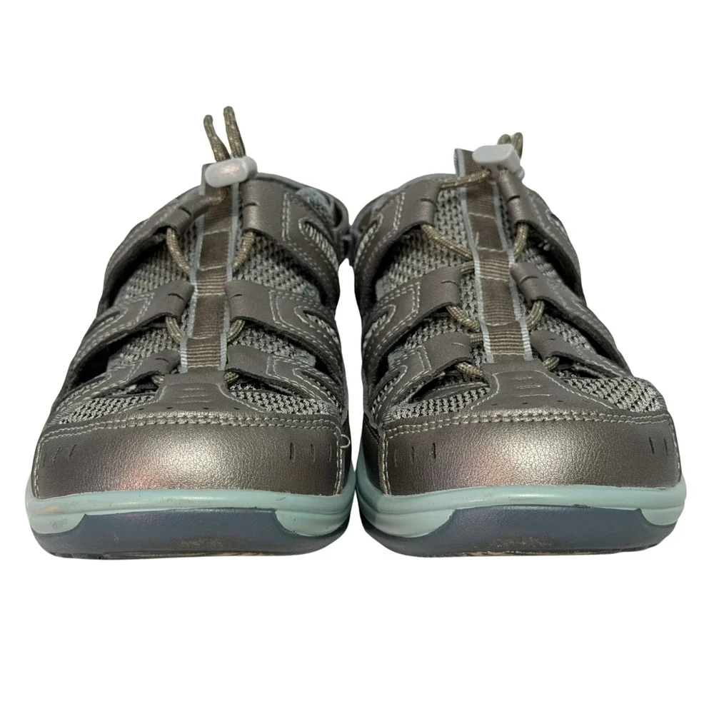 OrthoFeet Sz 8.5D Wide Width Verona Closed Toe Sandals Hiking Outdoors Pewter
